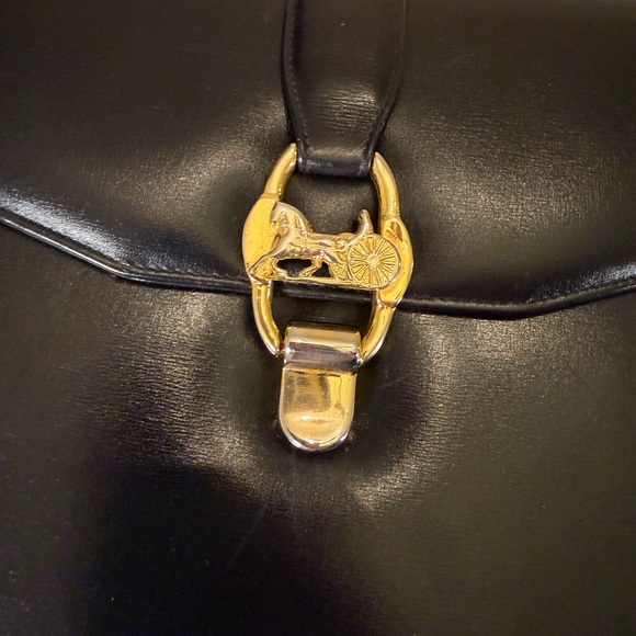 Vintage Céline Horse Carriage Shoulder Bag Black Box Leather - Picture 3 of 10